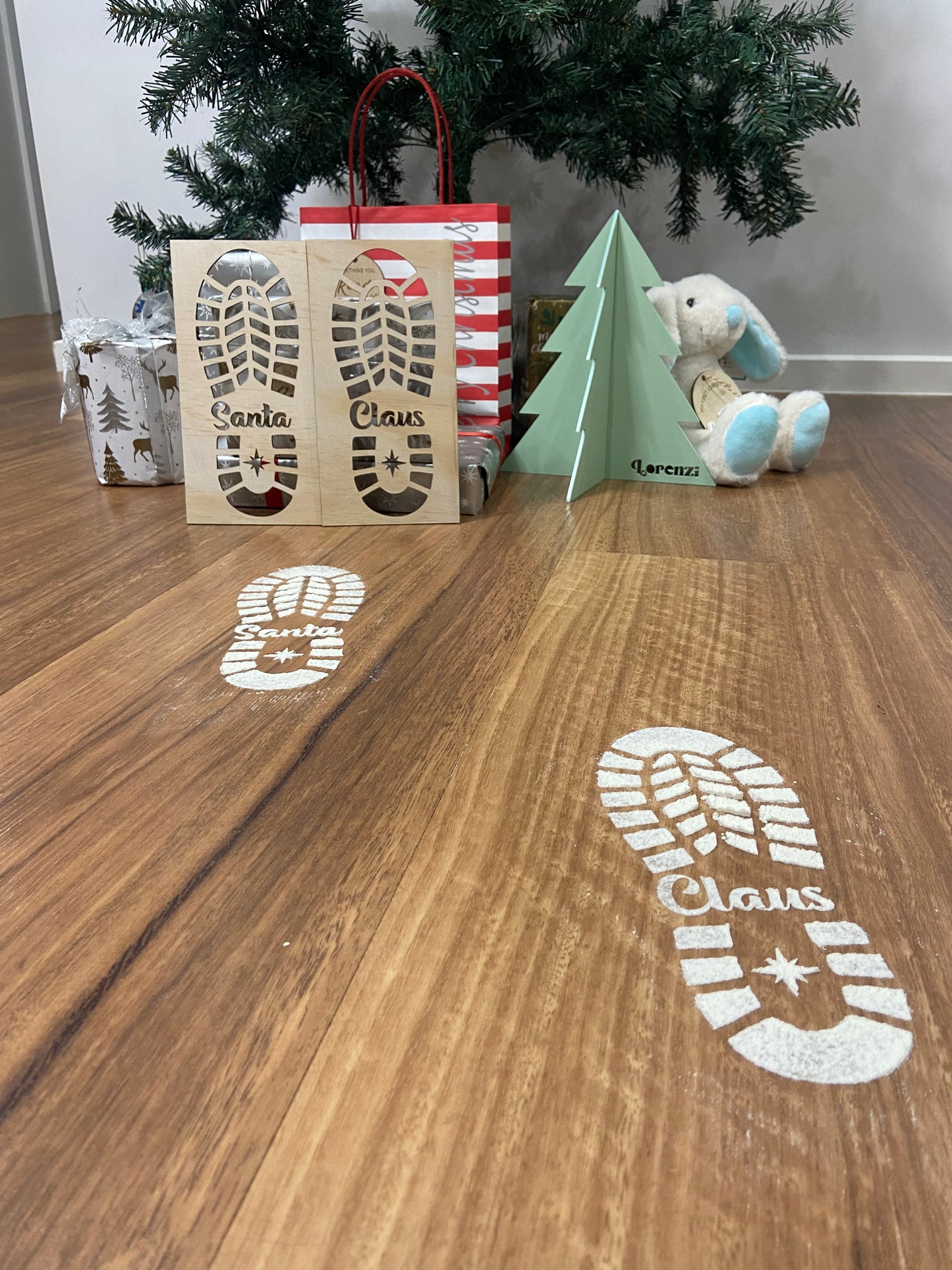 Santa Claus Footprint Stencils