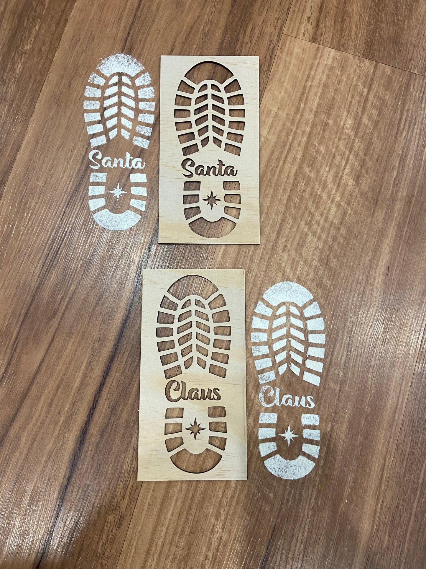 Santa Claus Footprint Stencils