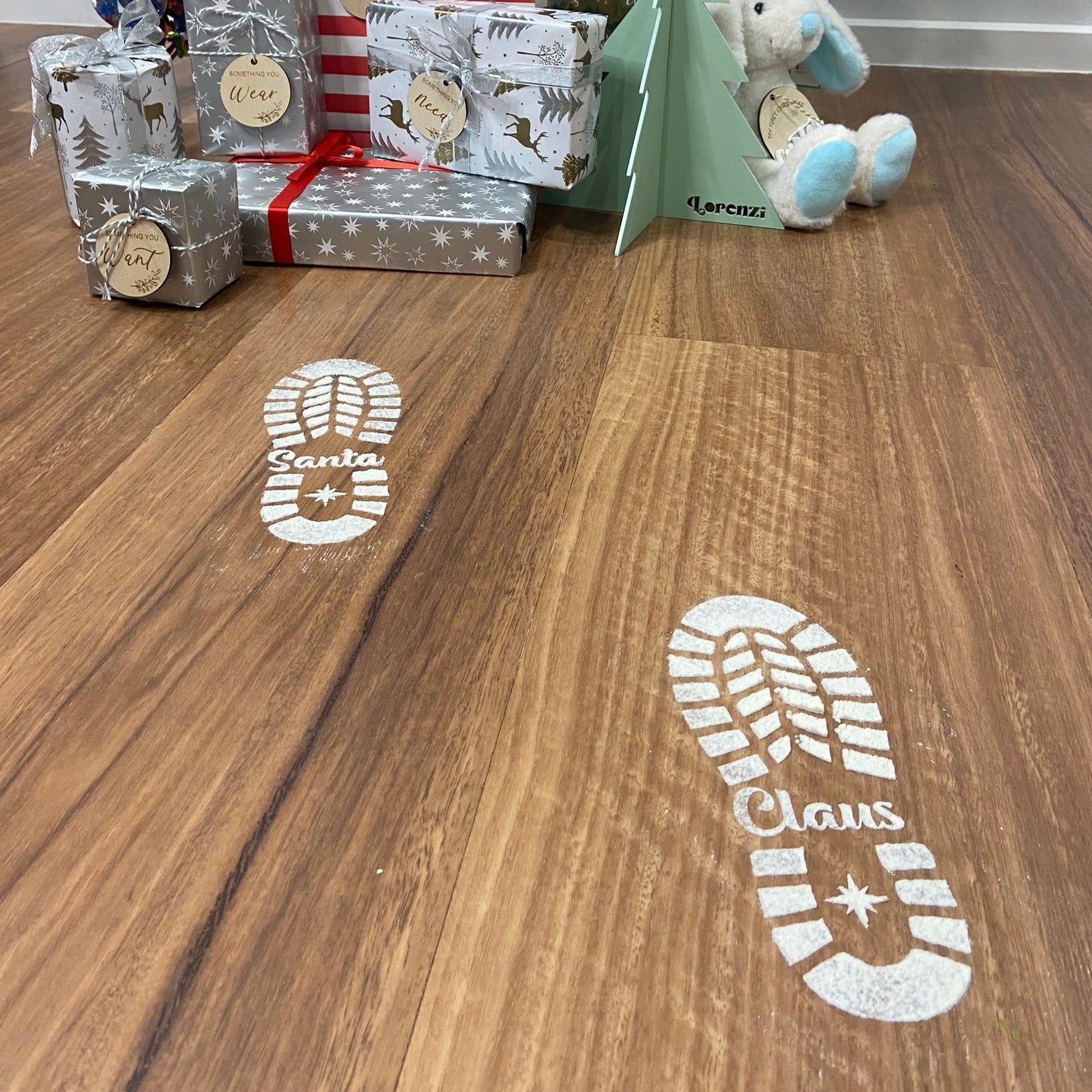 Santa Claus Footprint Stencils