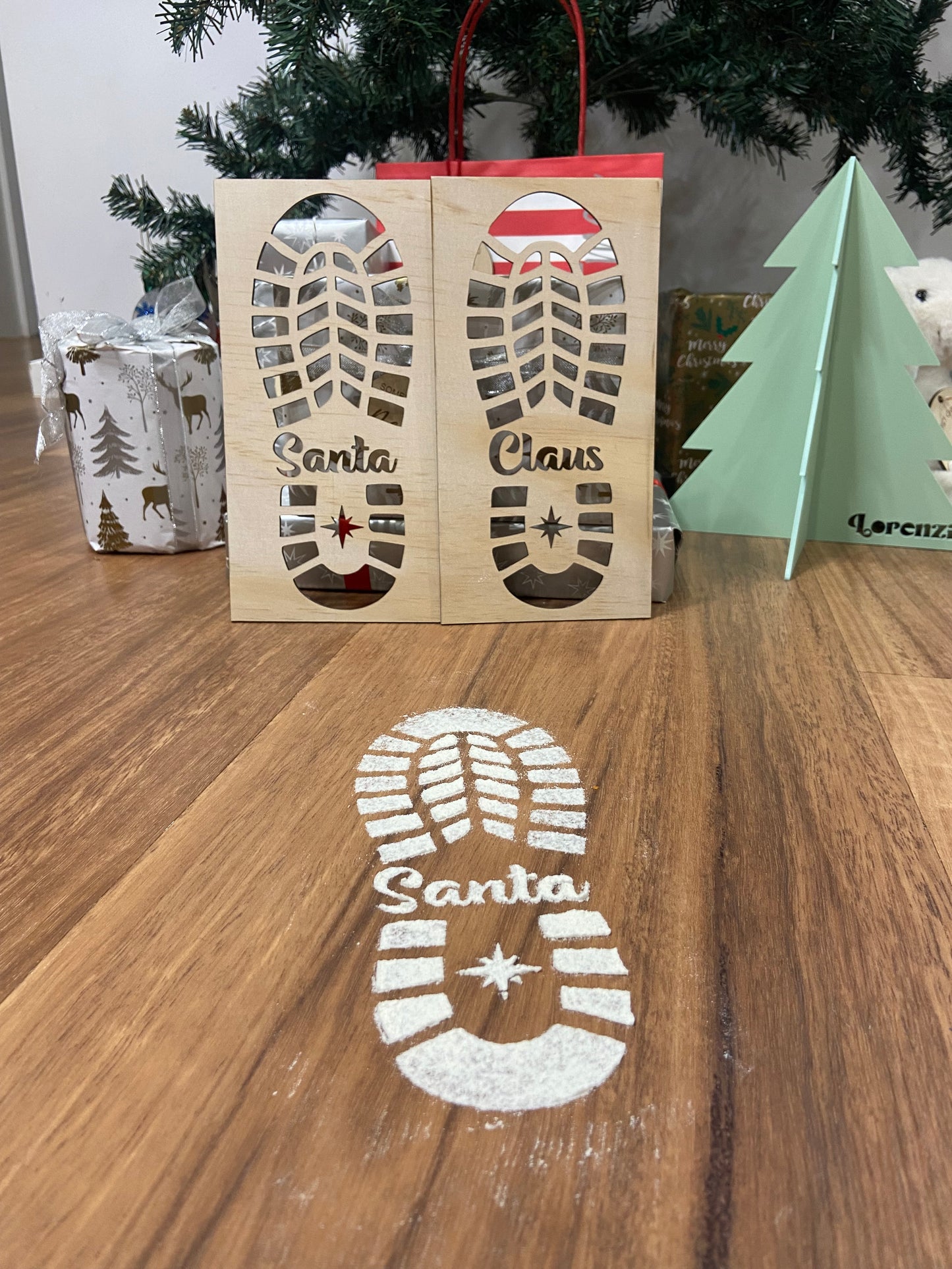 Santa Claus Footprint Stencils
